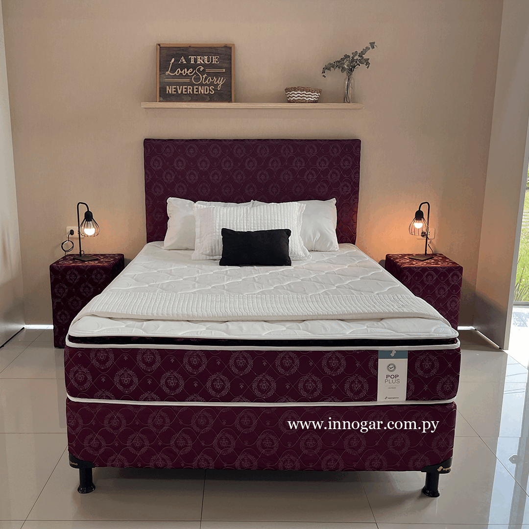 Cama Pop Plus Pillow Bordo 1,40 
