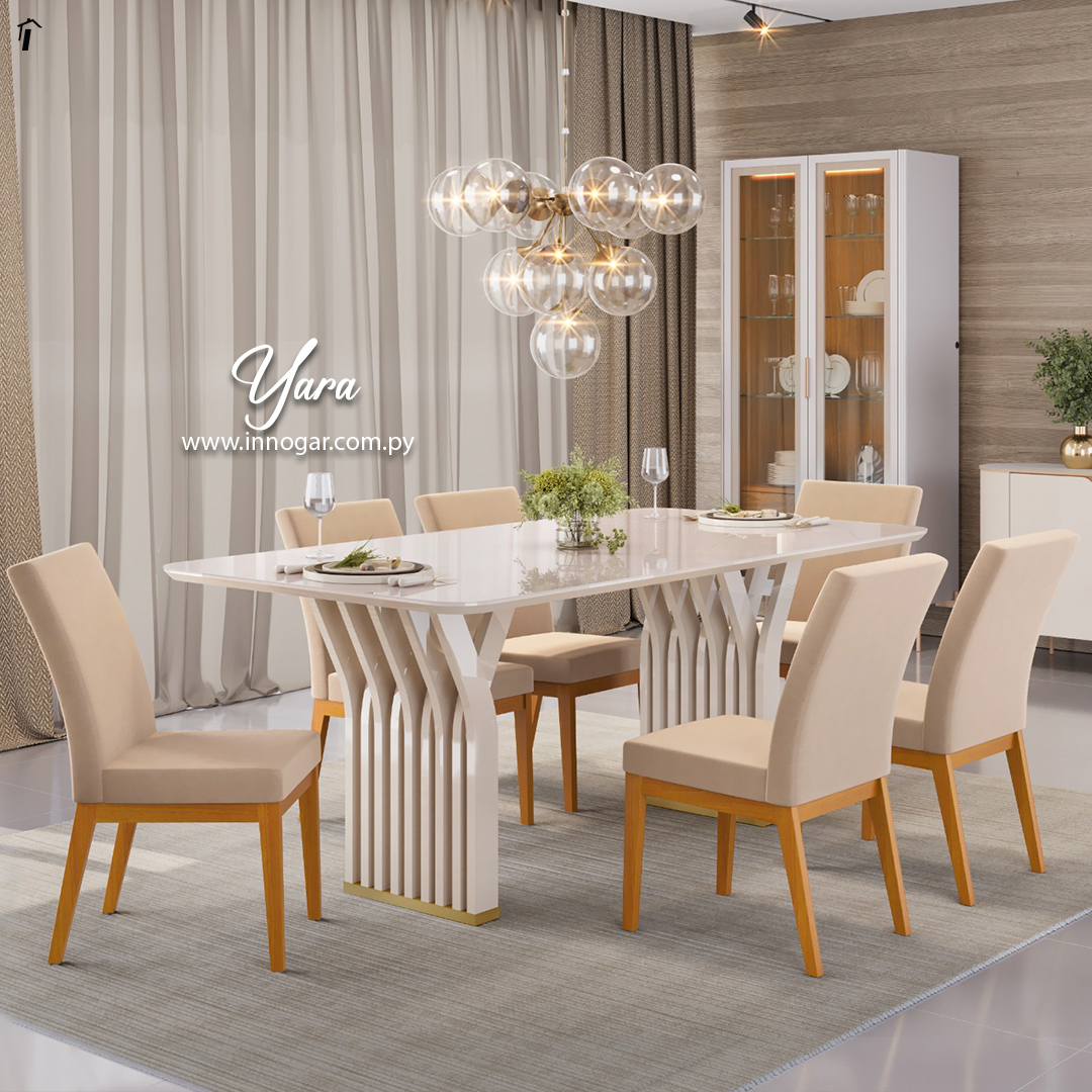 Juego de Comedor Yara 6s Off White