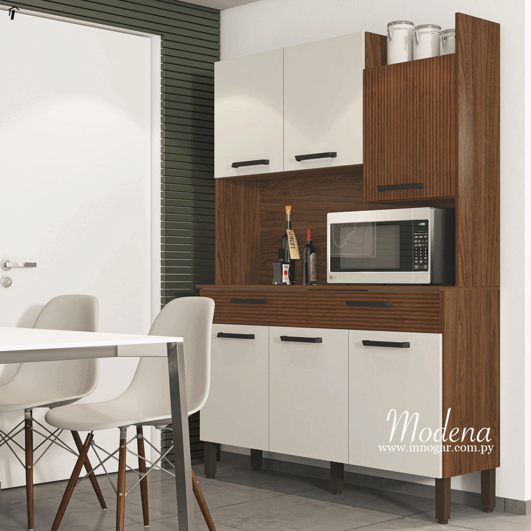 Kit Cocina Modena / Nogueira Off White Ripado
