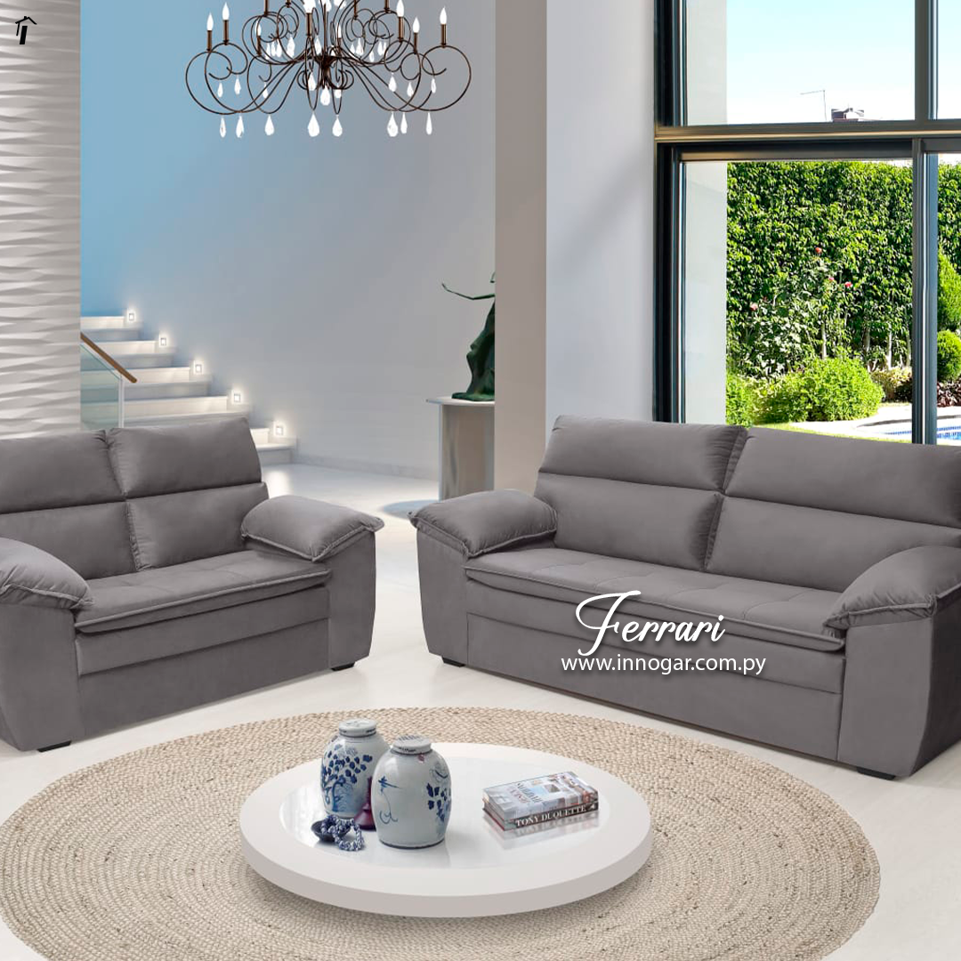 Sofa Hellen Ferrari Grafito 2 Piezas 