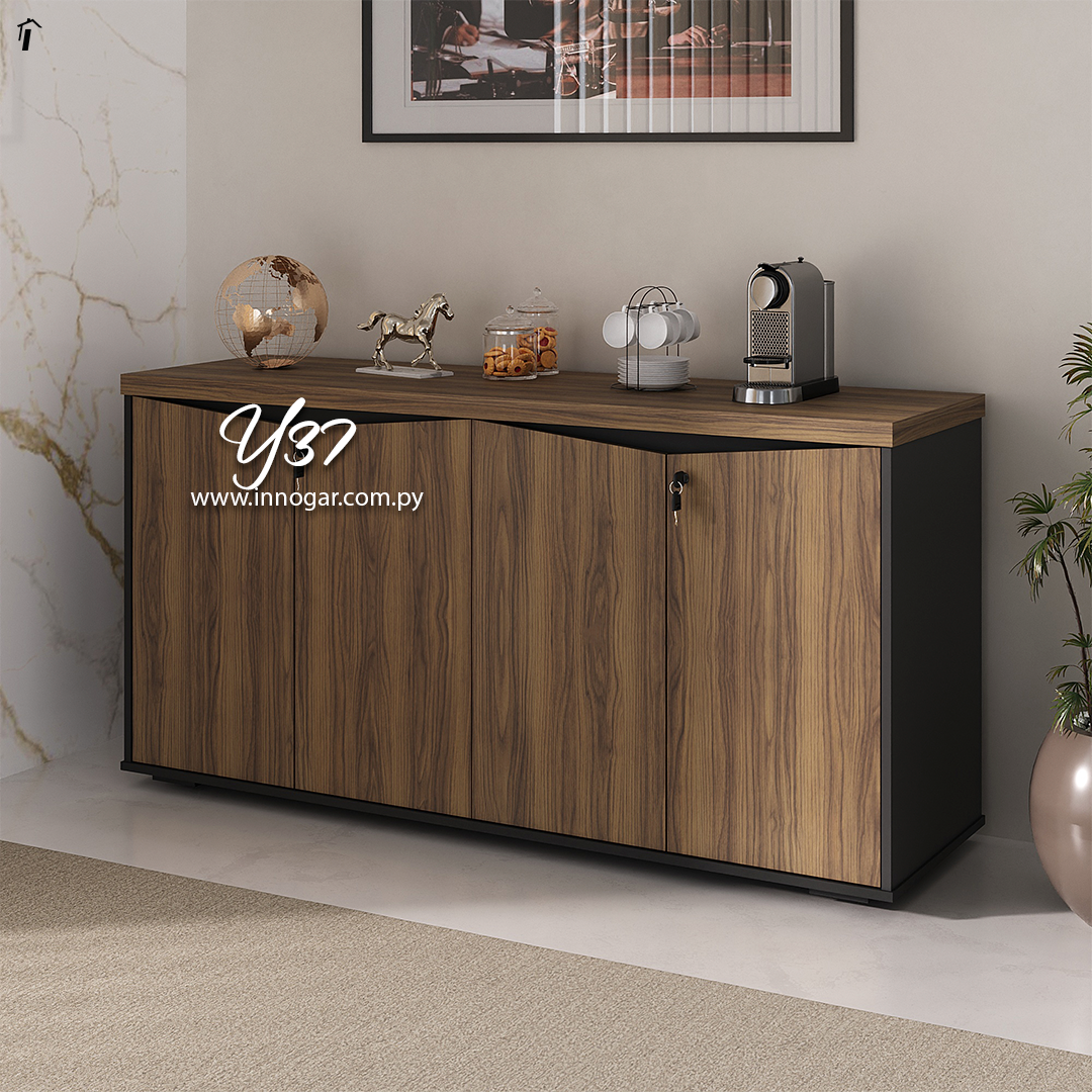 Armario Y37 con 4 puertas Nogal Negro