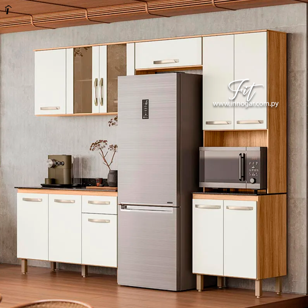 Kit Cocina Fit Carvalho Nature Off White Cristal