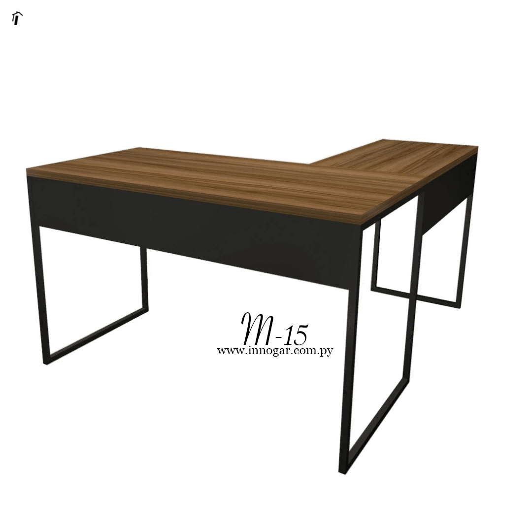Mesa Angular Metal 1,50 / Nogal Negro