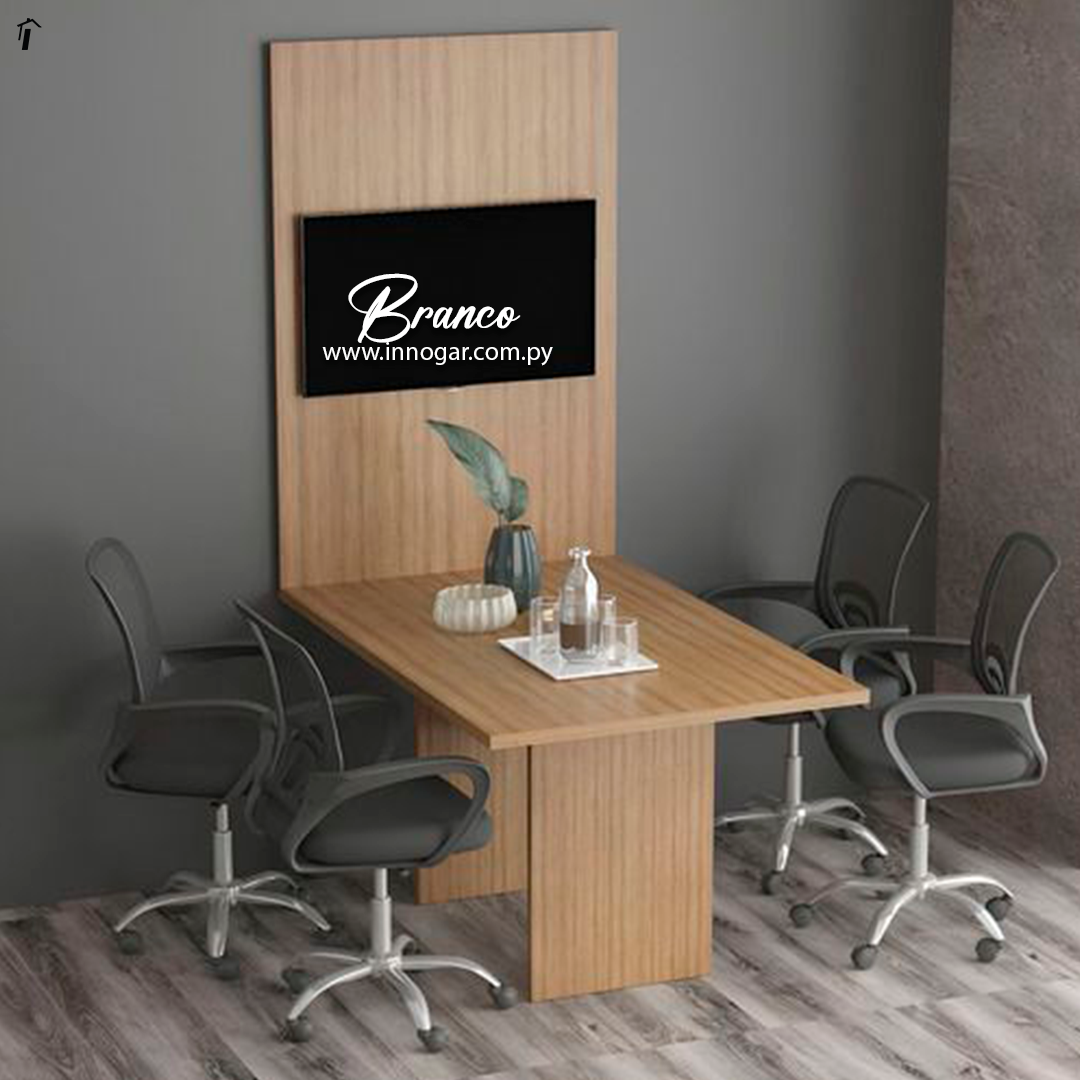 Combo Branco Escritorio + Panel Freijo 