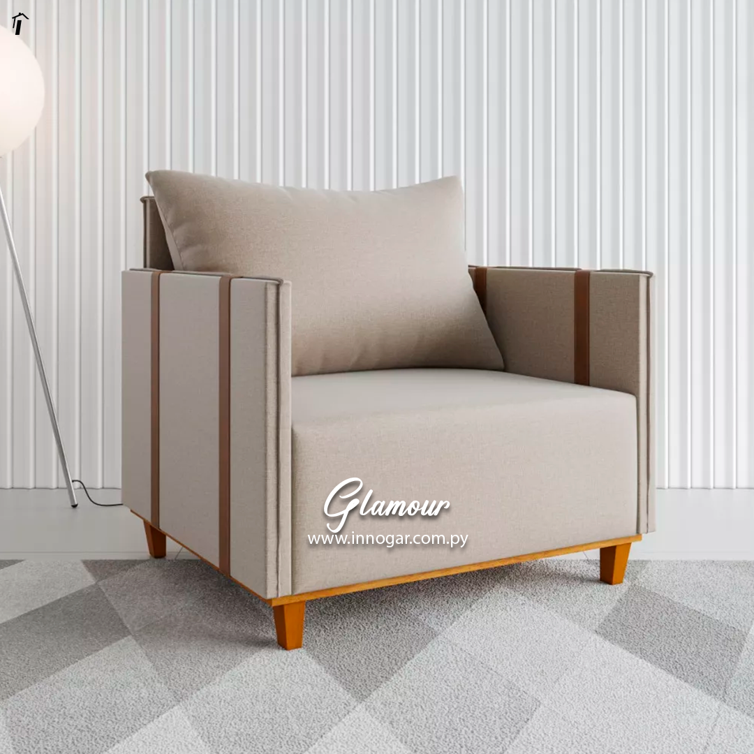 Poltrona Glamour Lino Bronce Durango