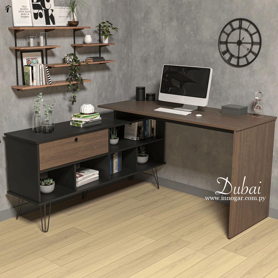 Mesa Oficina Dubai , Ipe/Preto