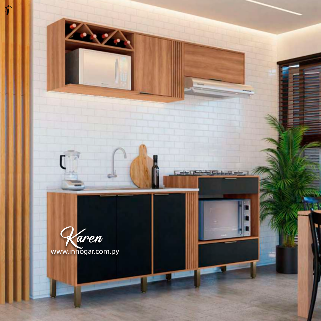 Kit Cocina Karen Nogal Manchester Negro