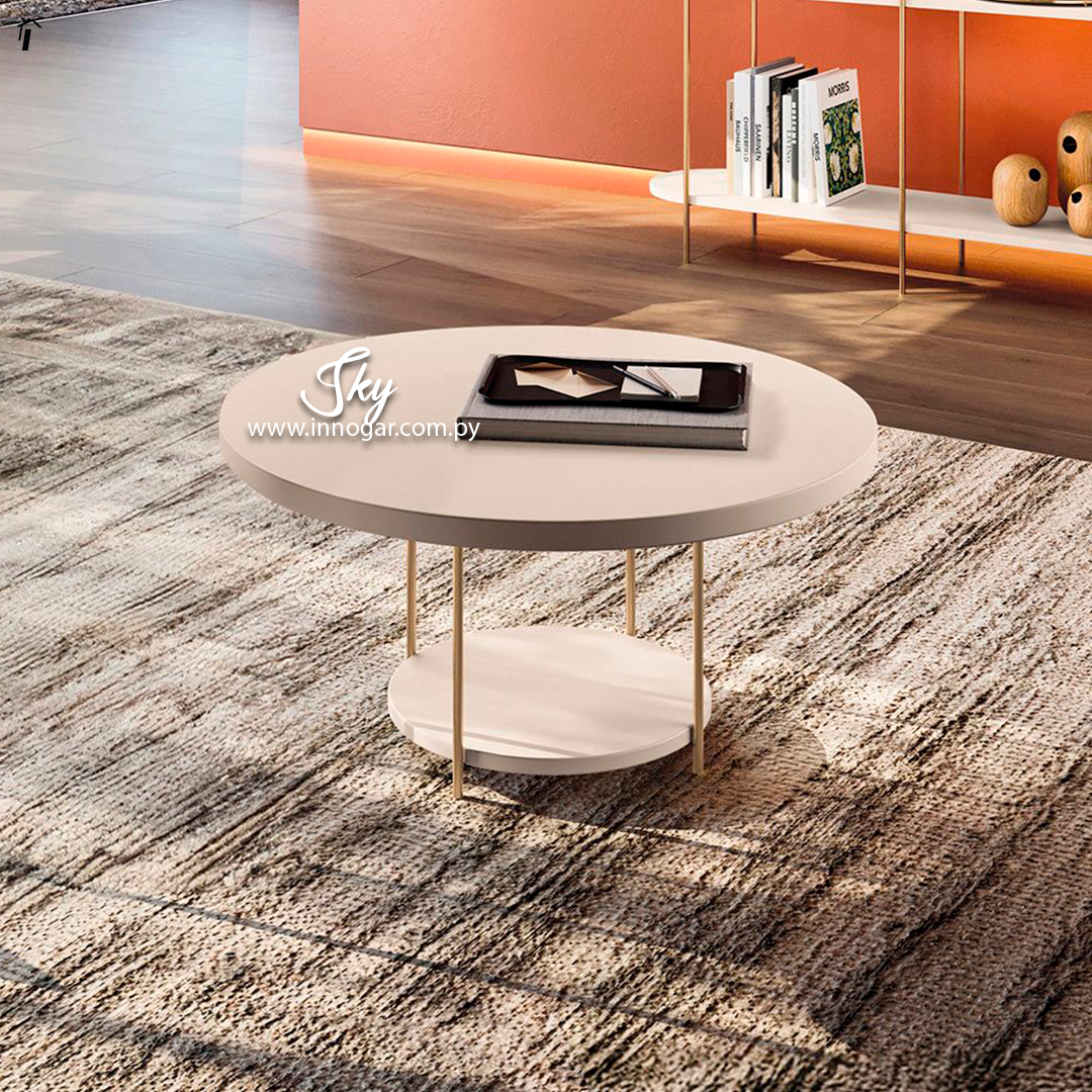 Mesa Centro Sky con Tapa Off White 