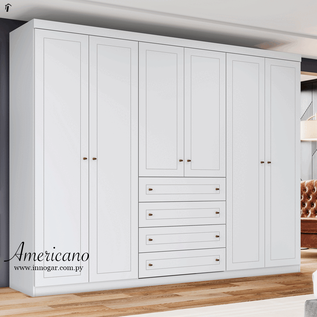 Ropero Americano 6P Blanco