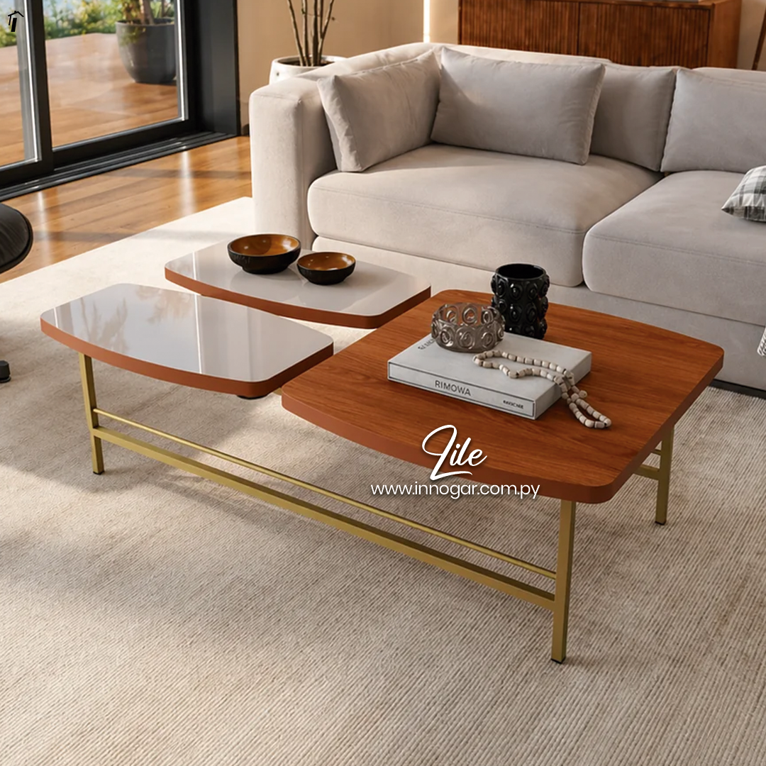 Mesa Centro Lile Jequitiba / Off White 