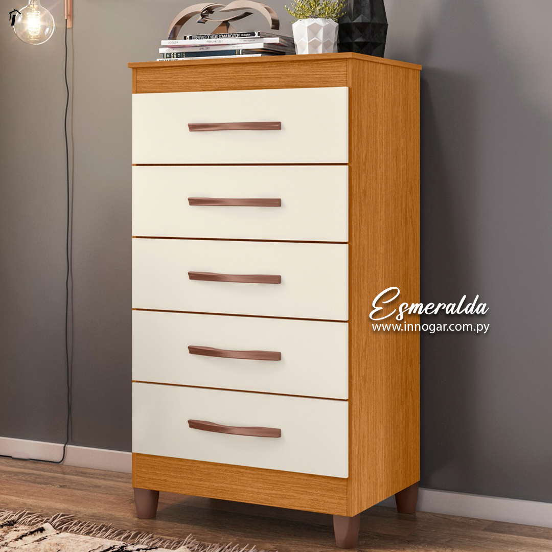 Comoda Esmeralda Cinamomo Mate / Off White