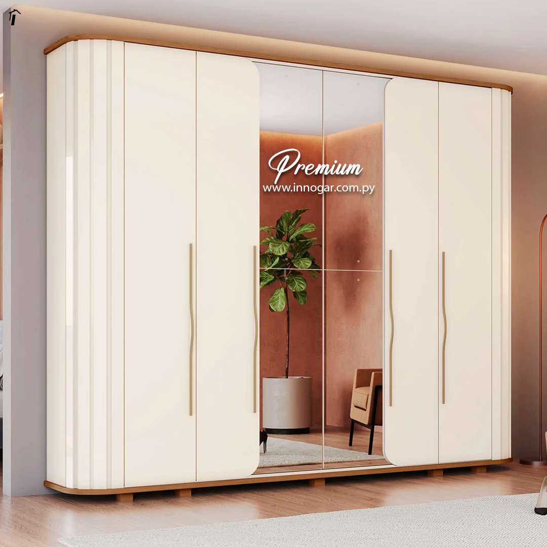 Ropero Premium 6P con Espejo Off White Nature