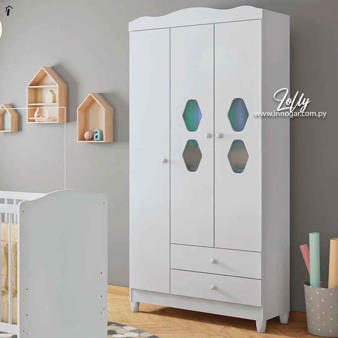 Ropero Lolly 3P Blanco Blanco