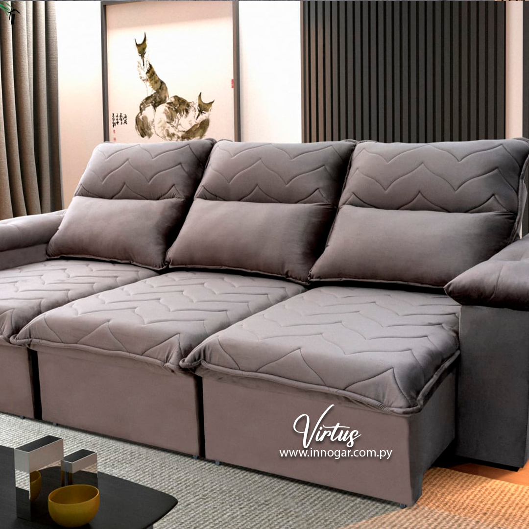 Sofa Hellen Virtus Retractil Grafite 