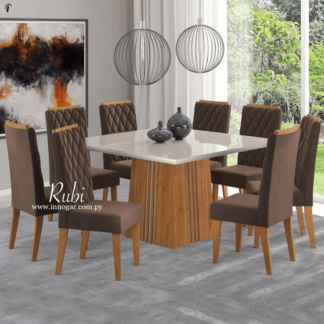 Juego de Comedor Rubi / Mel Crudo Bomdom