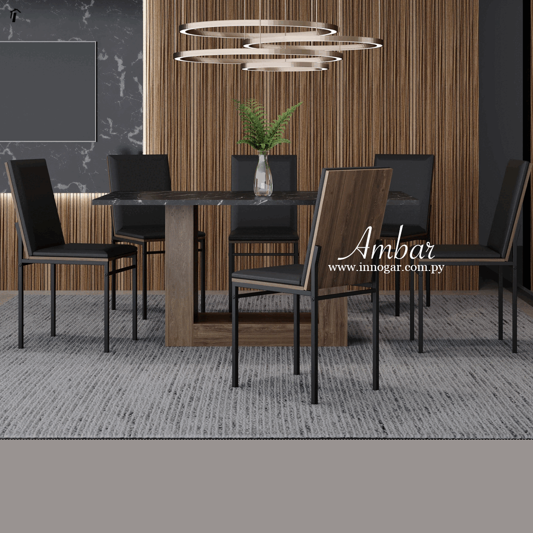 Juego de Comedor Carraro Legno Onix / Negro