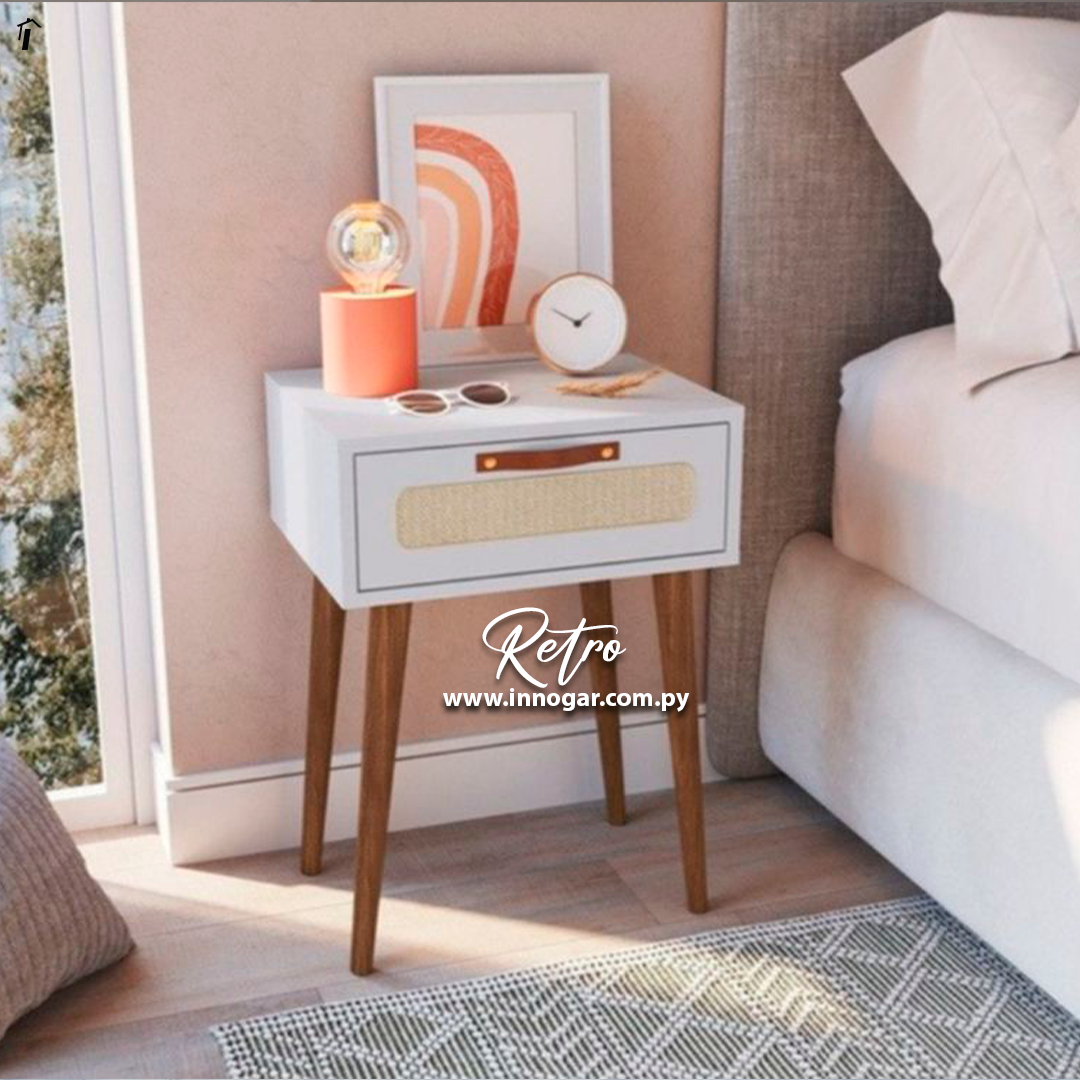 Mesa de Luz Retro Blanco 