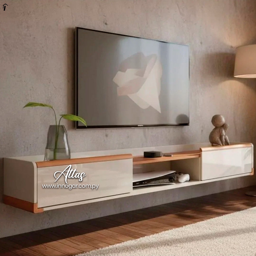 Rack Flotante Atlas Off White Jequitiba 