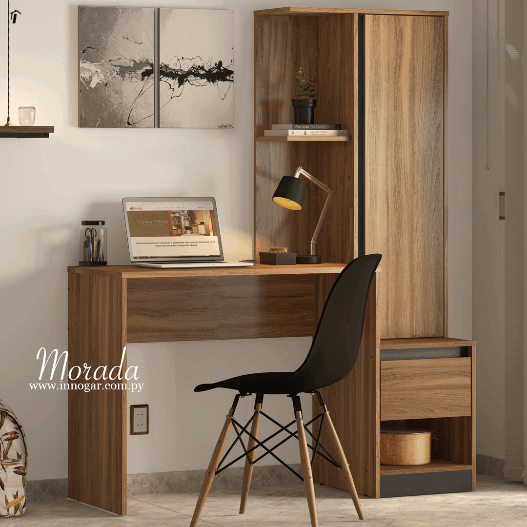 Escritorio Office Morada / Almendra Grafito 