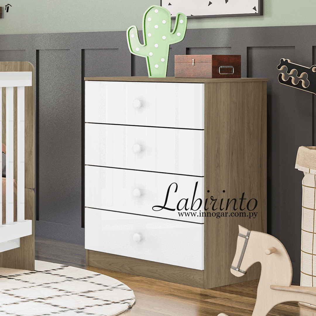 Comoda Labirinto / Rustico Blanco 