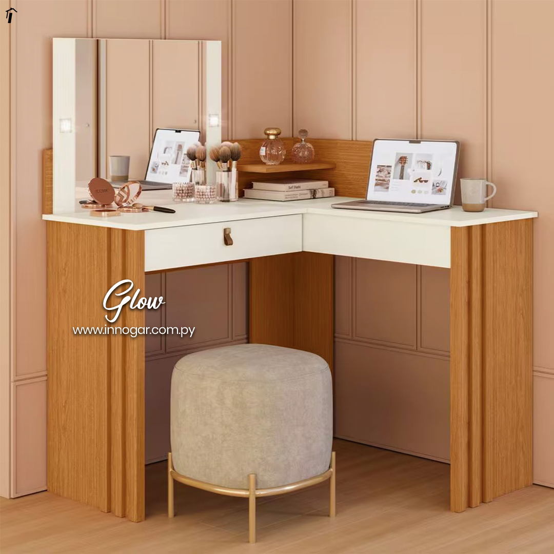Tocador Escritorio Glow Freijo Off White 