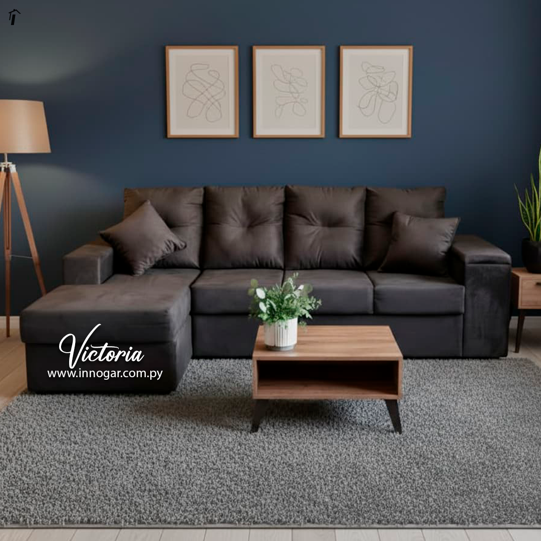 Sofa Victoria 3L con Chaise Gris