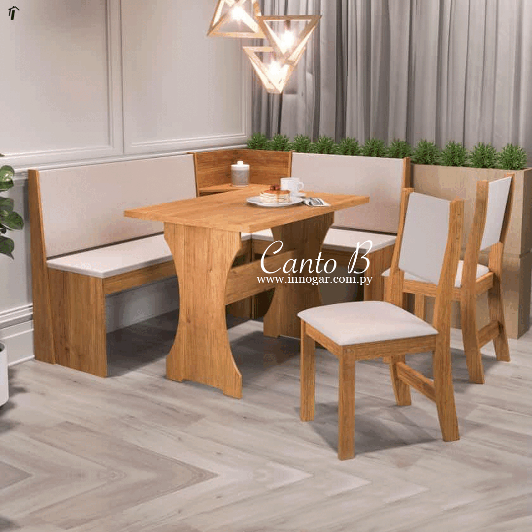 Juego de Comedor Canto Big / Mel Linho Almendra