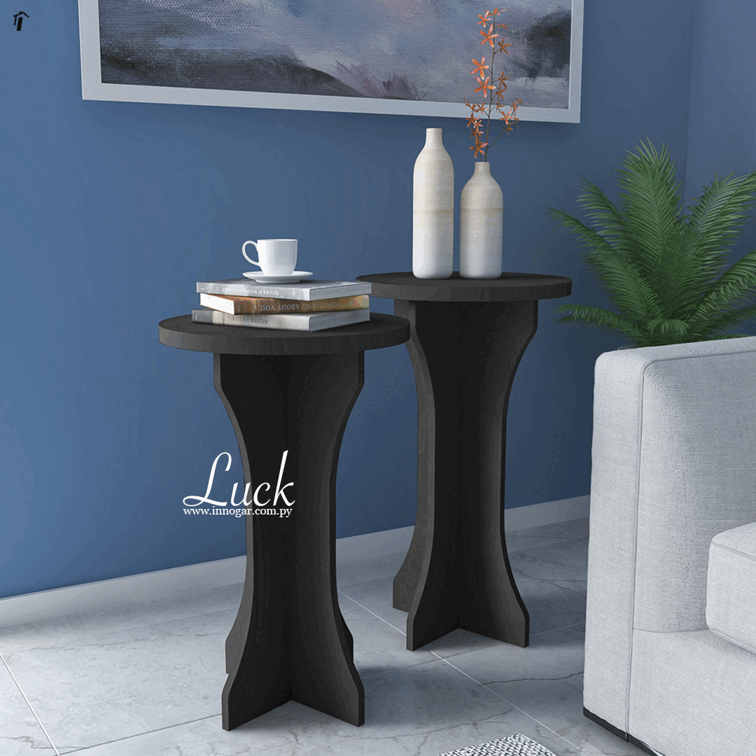 Mesa Lateral Luck 2x1 / Negro