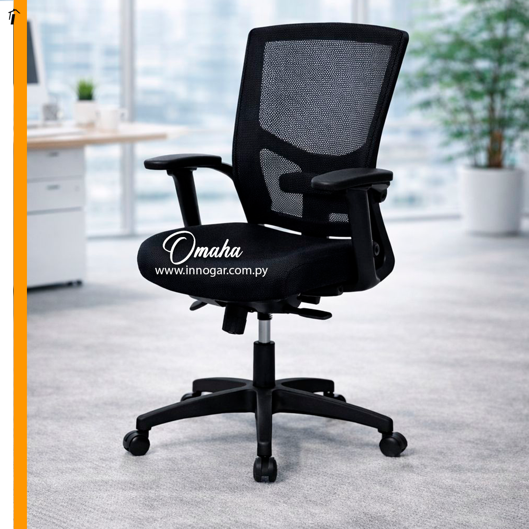 Silla de Oficina Omaha LVS-221 Negro 