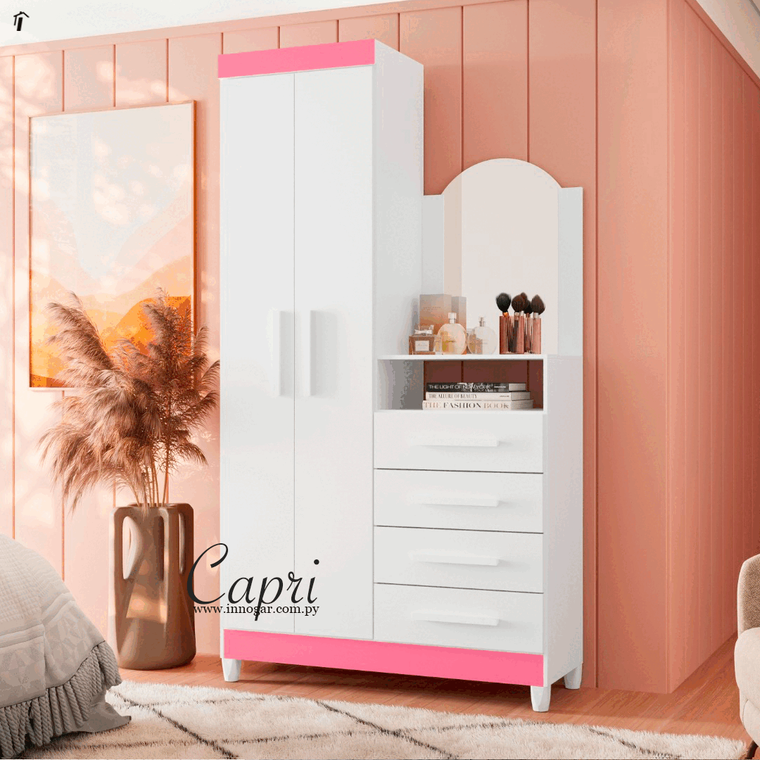 Comoda Ropero Capri / Blanco Rosa