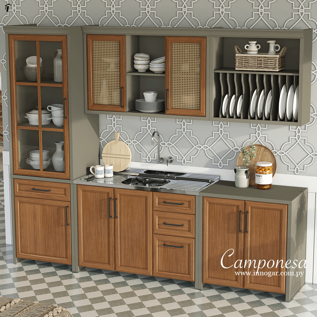 Conj. Modulado Kit Cocina Camponesa / Fendi freijo
