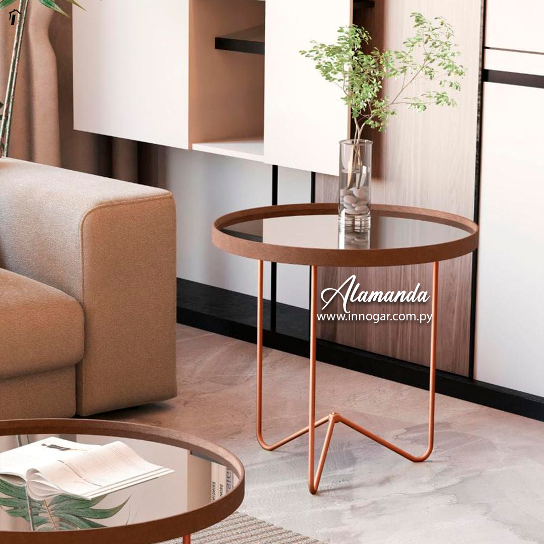 Mesa Lateral Alamanda Castanho Bronze