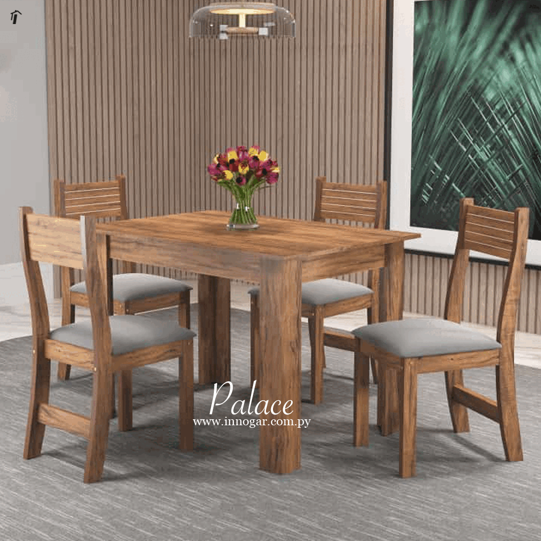 Juego de Comedor Palace / Imbuia / Gris