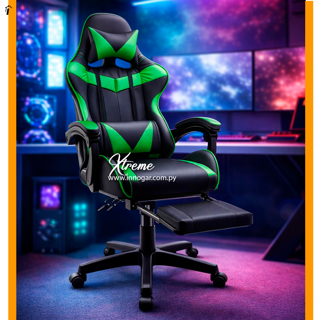 Silla Gamer Xtreme LVS-219 Negro Verde 