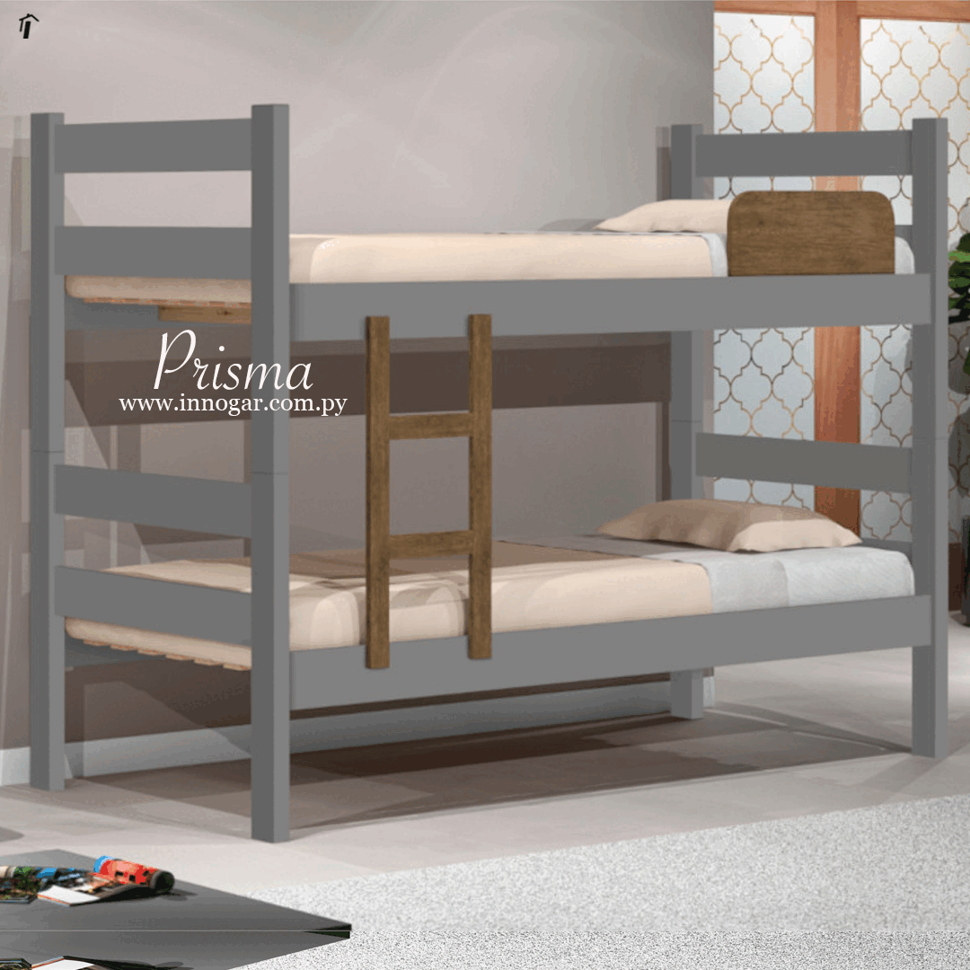 Cama Beliche Prisma / Gris Jequitiba