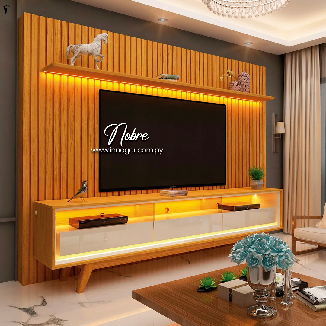 Rack y Panel Nobre Cinamomo Off White 
