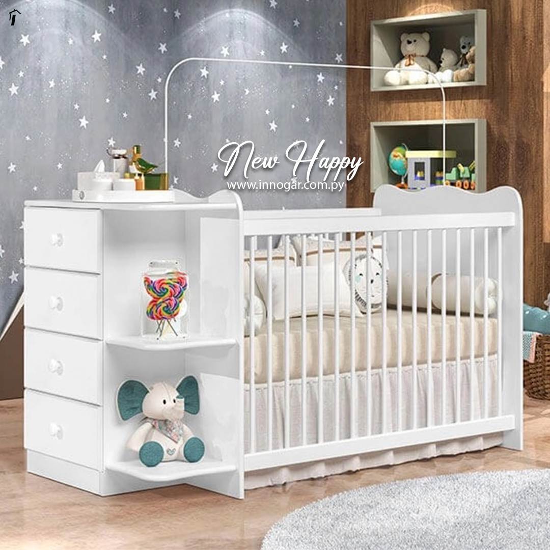 Cuna New Happy Blanco Blanco