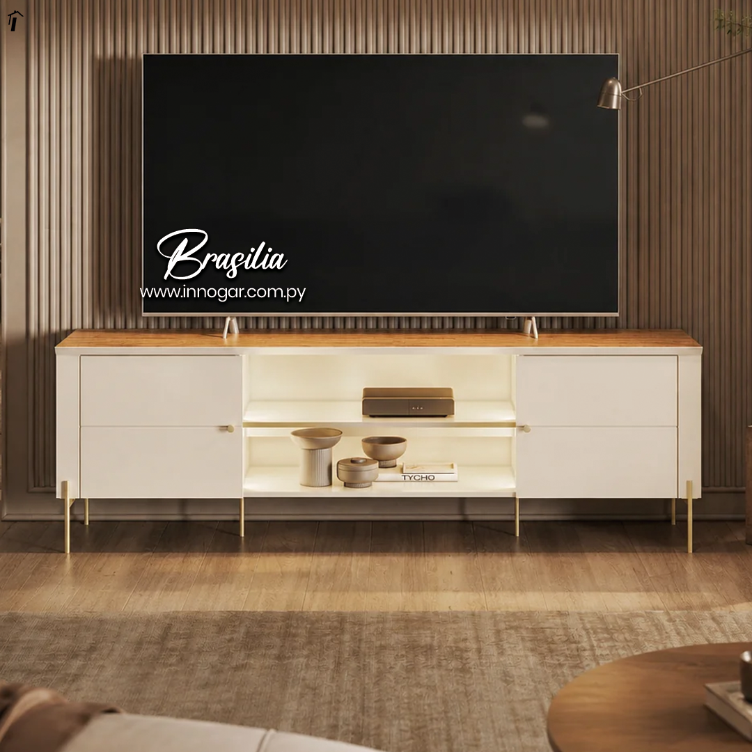 Rack Brasilia Canela Off White 