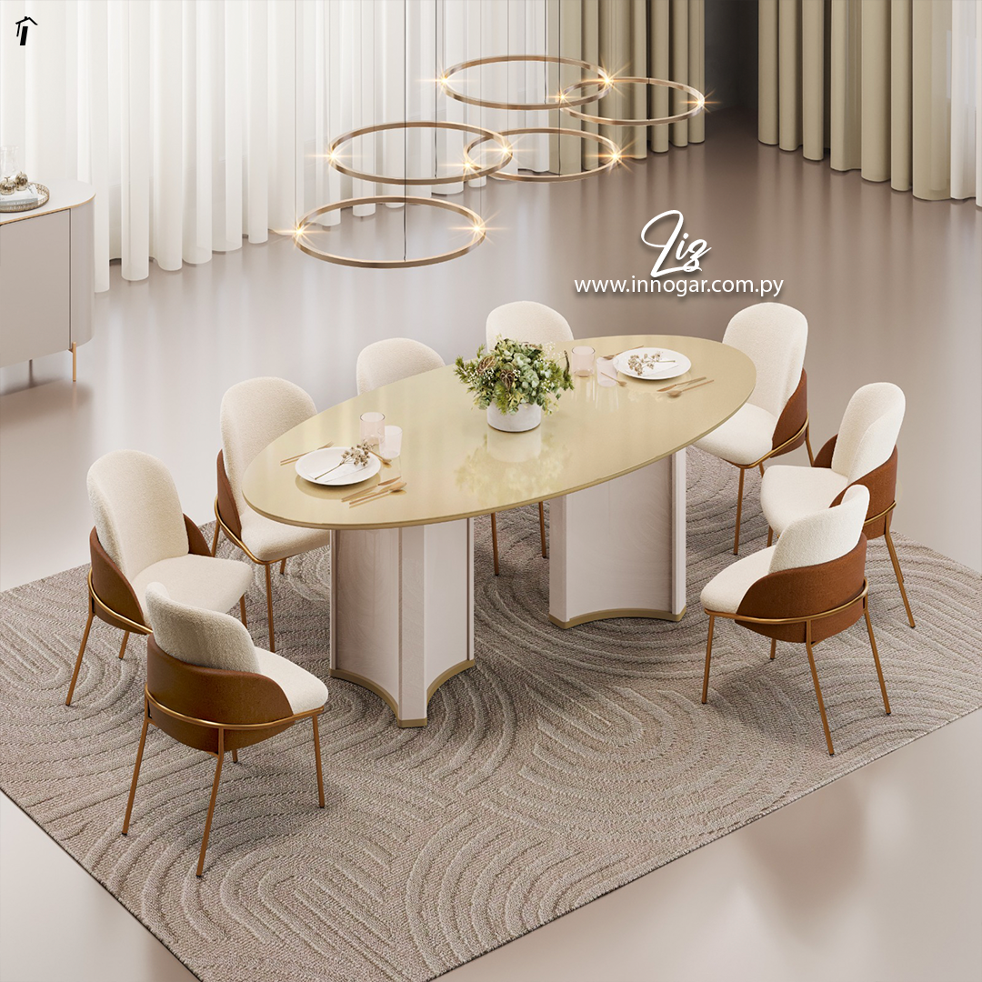 Juego de Comedor Liz 8s Off White
