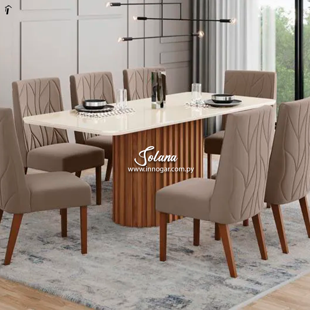 Juego de Comedor Solana 8S Silla Eloa Cacao