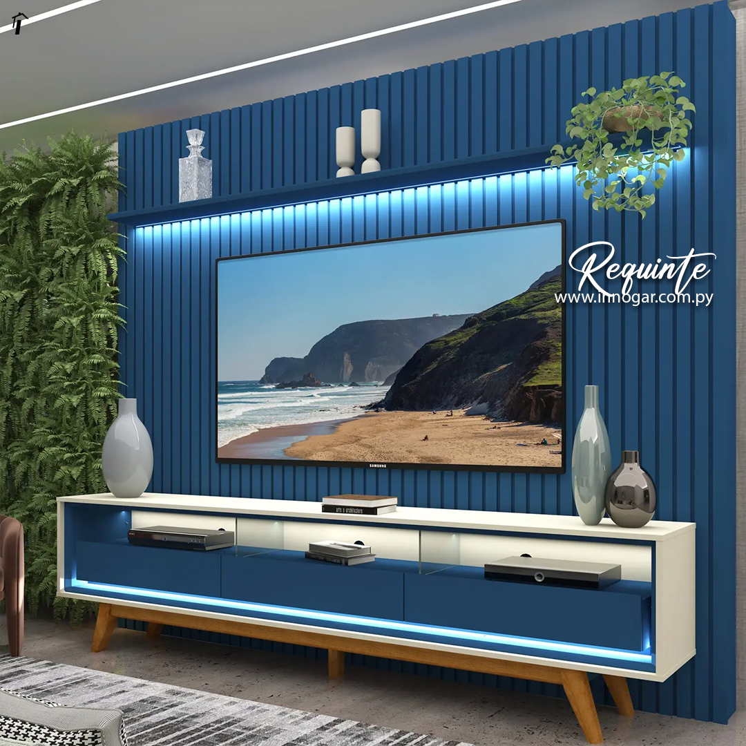 Conjunto Requinte Azul Royal Off White