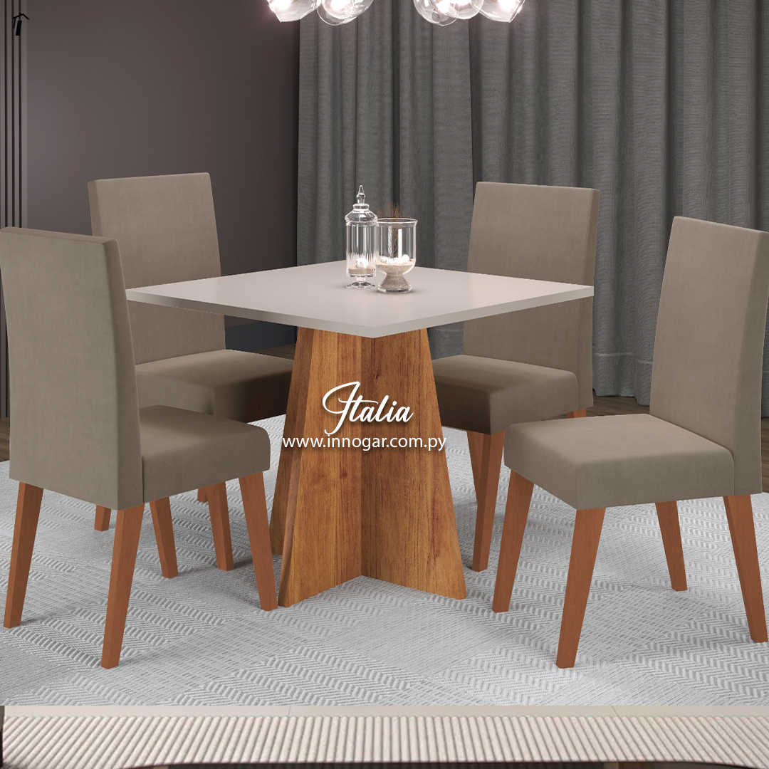 Juego de Comedor Italia Freijo Off White