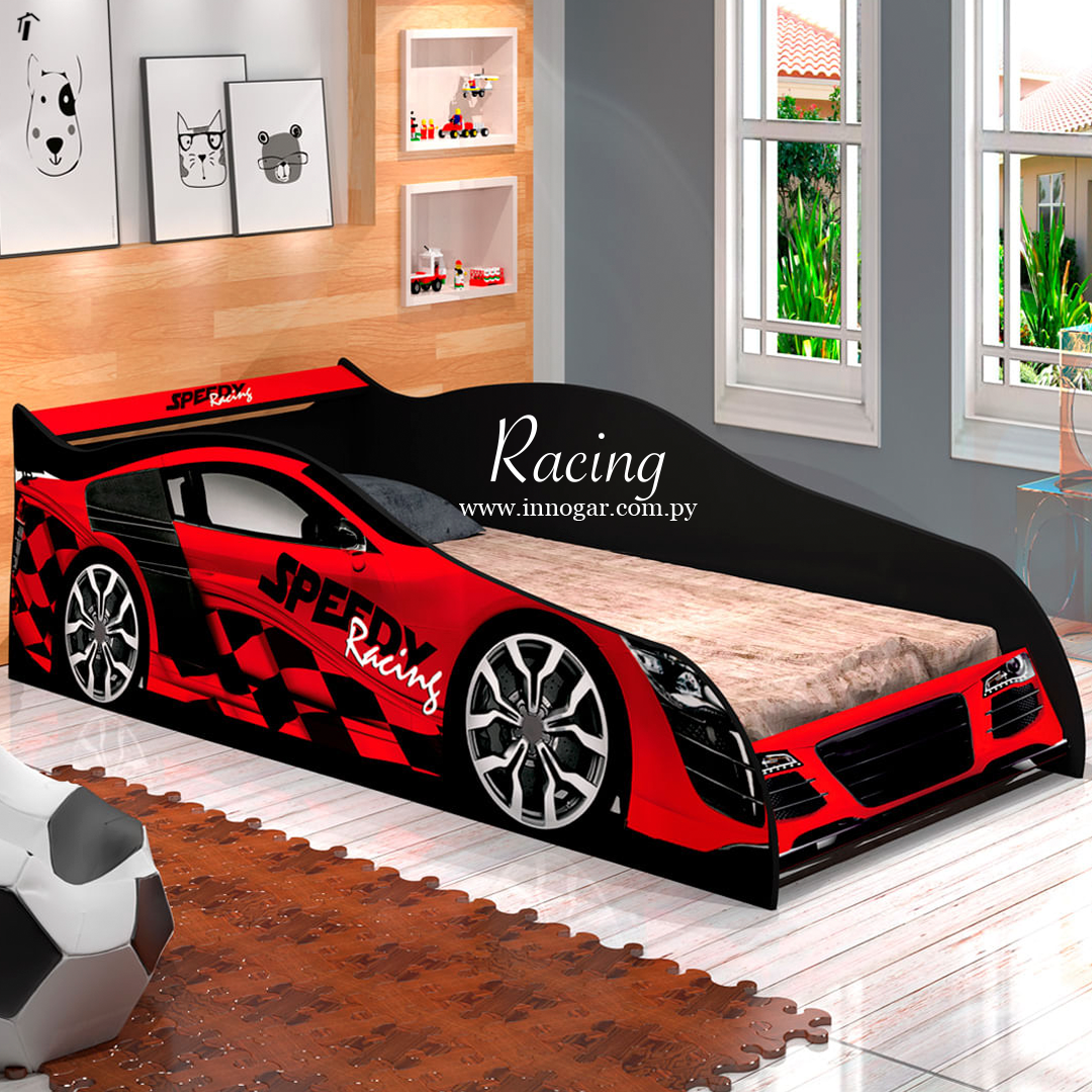 Cama Auto Speed Racing / Rojo con Negro