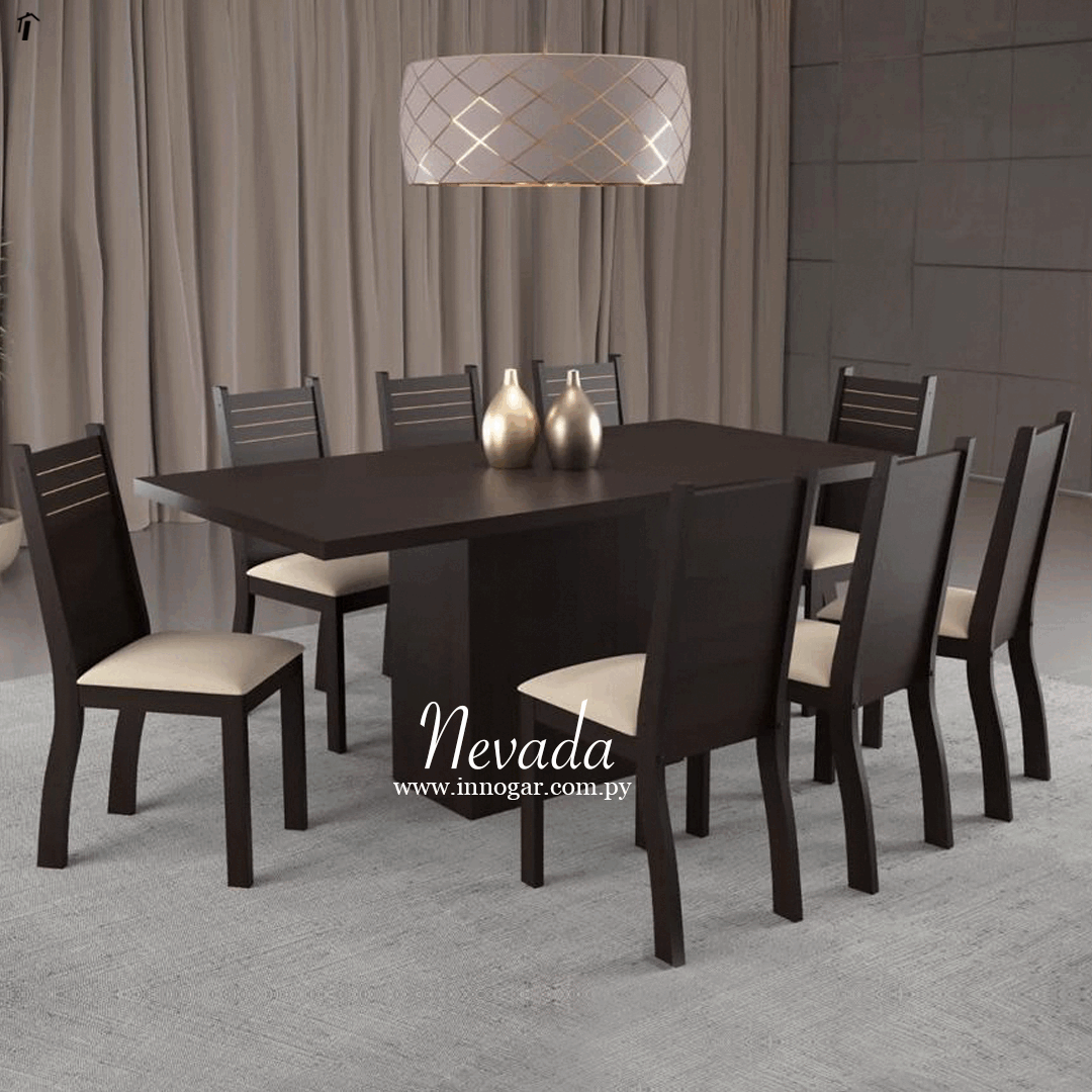 Juego de Comedor Nevada / Chocolate - Pastel