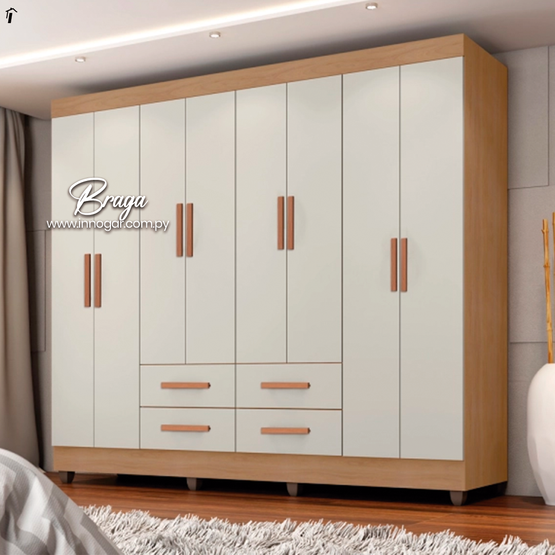 Ropero Braga 8 Puertas Carvalho Off White 