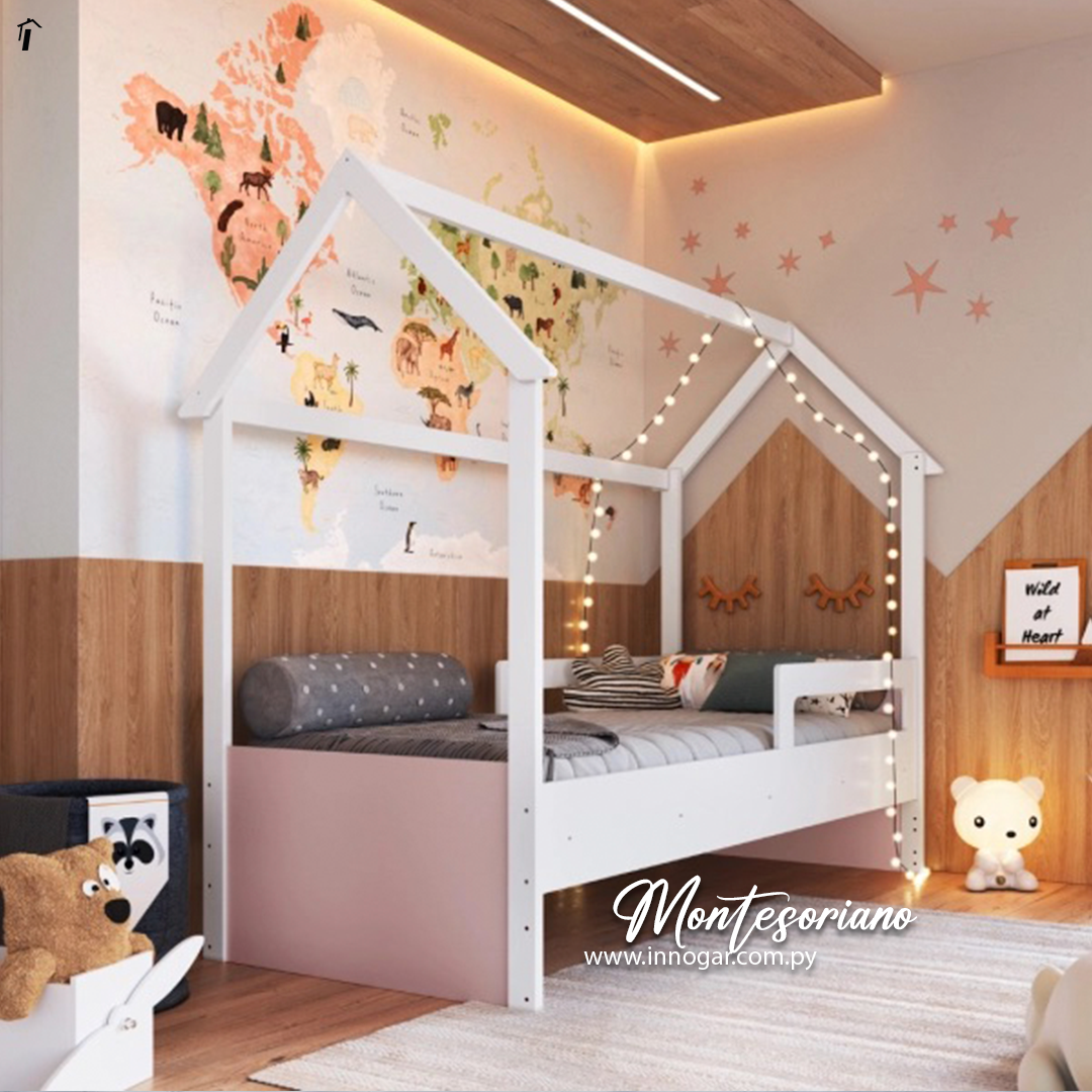 Cama  Montesoriano / Blanco Rosa