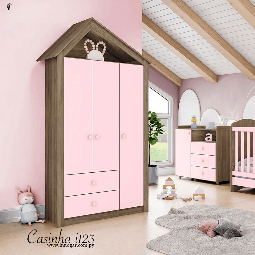 Ropero 3P,  2C Casinha i123 / Rosa