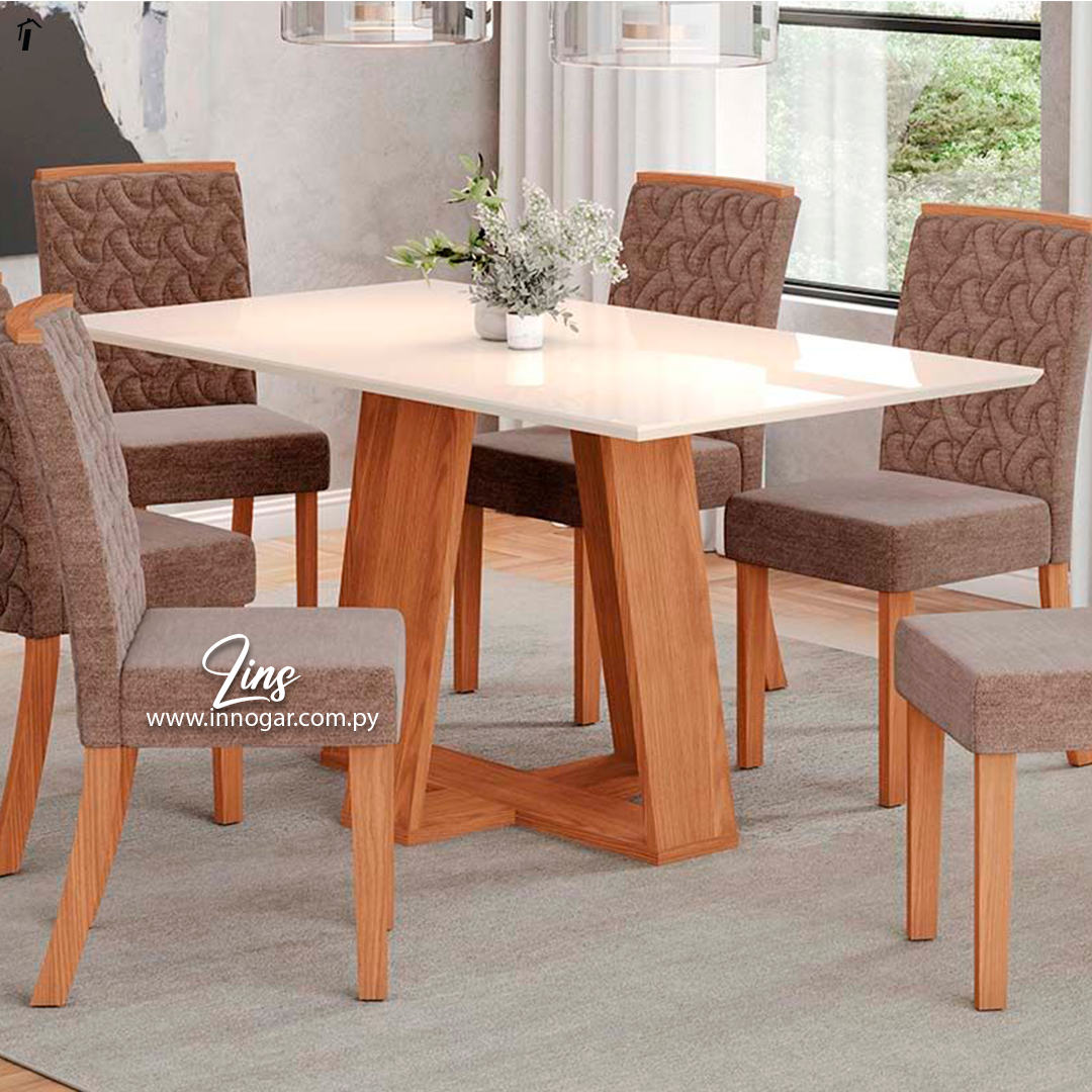 Juego de Comedor Lins 6S Sillas Malu 