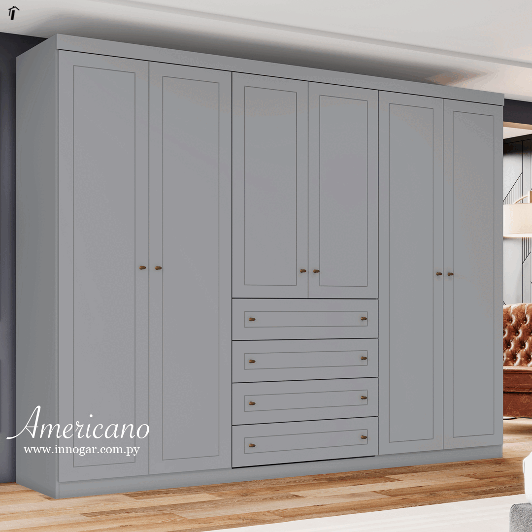 Ropero Americano 6P Gris