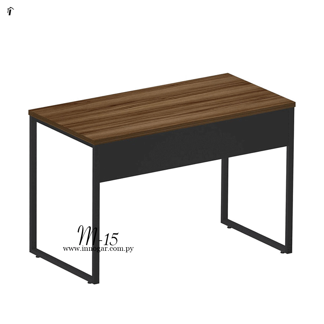 Mesa recta metal 1,50 / Nogal Negro